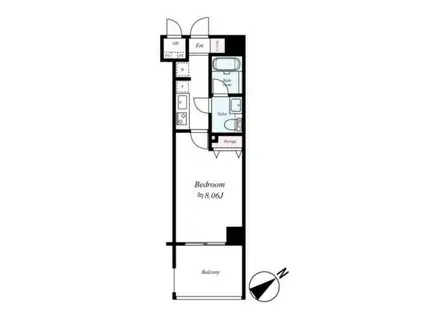 B CITY 高田馬場 ALIVIE(1K/2階)の間取り写真