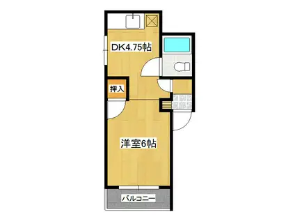 メゾン美芳(1DK/1階)の間取り写真