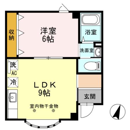 フォレスト 楢山(1LDK/1階)の間取り写真