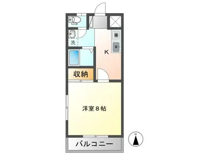 メゾンパステル(1K/2階)の間取り写真