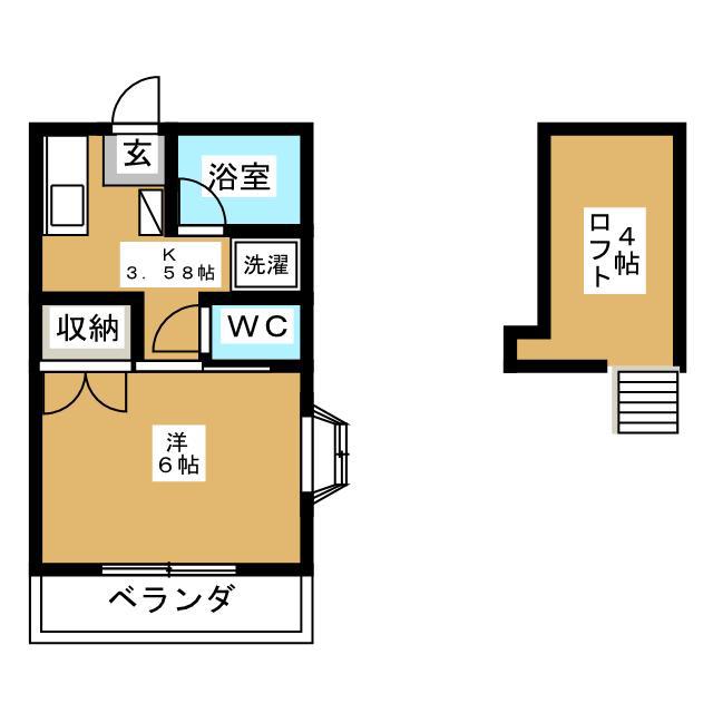 エクセル東船橋C棟(1K/2階)の間取り写真