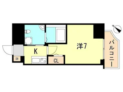 セレニテ神戸元町クレア(1K/6階)の間取り写真