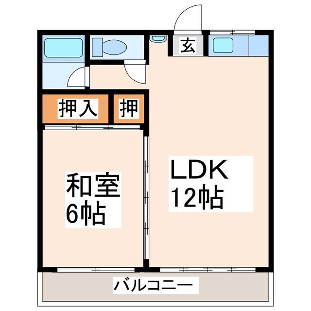タウン前田(1LDK/2階)の間取り写真