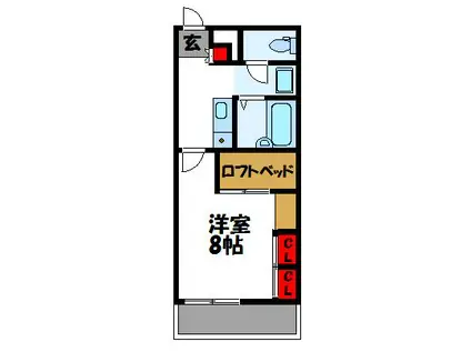 BLUE.SKY.PLATEAU(1K/1階)の間取り写真