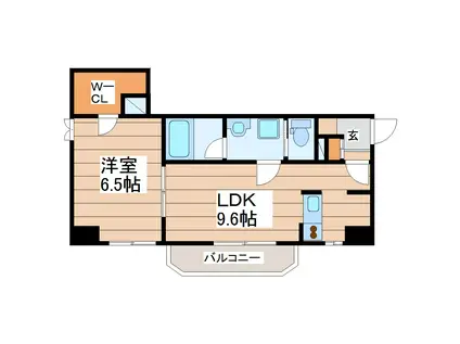 グランデュール一本杉(1LDK/3階)の間取り写真