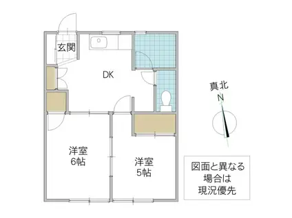 ホワイトハイツ(2DK/1階)の間取り写真