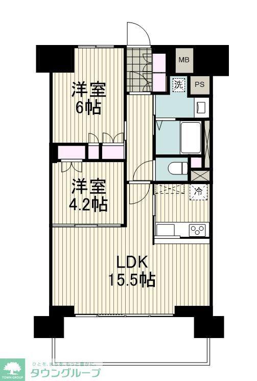 リーラ横浜川和町(2LDK/6階)の間取り写真