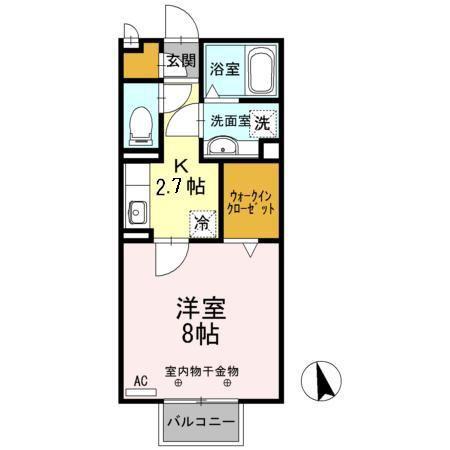 ソラーレ(1K/2階)の間取り写真