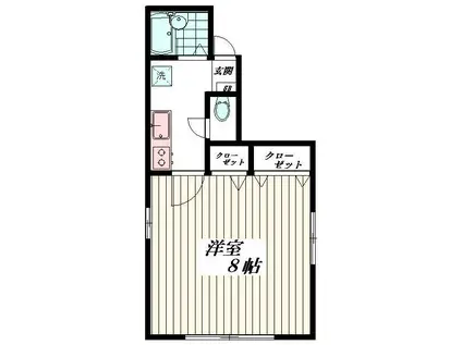 グレースウエストコート(1K/2階)の間取り写真