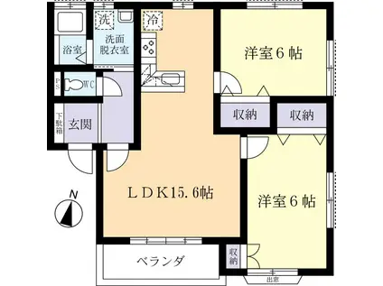 シャトー・ドゥ・レーブ(2LDK/2階)の間取り写真