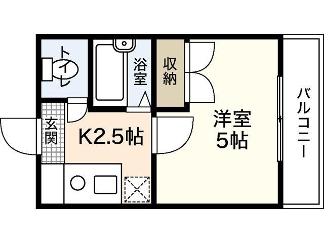 光輝ビル(1K/2階)の間取り写真