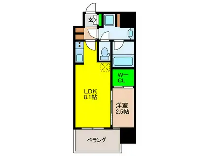 ALIVIS六本松(1LDK/6階)の間取り写真