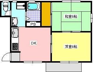 フォーブルムラタ(2DK/1階)の間取り写真