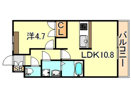 GREEN HILLS(1LDK/2階)の間取り写真