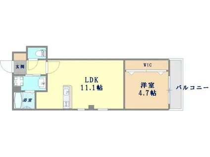 レジデンスコート北田辺(1LDK/2階)の間取り写真