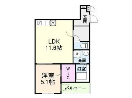 フジパレス今津中五丁目A棟(1LDK/3階)の間取り写真