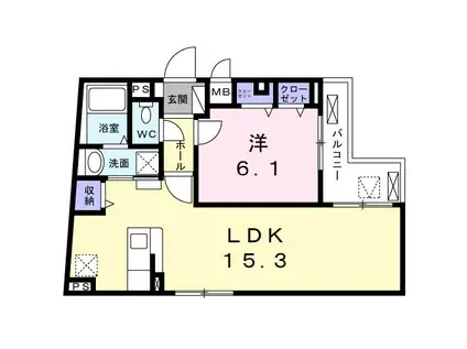 ブルーセブン(1LDK/2階)の間取り写真