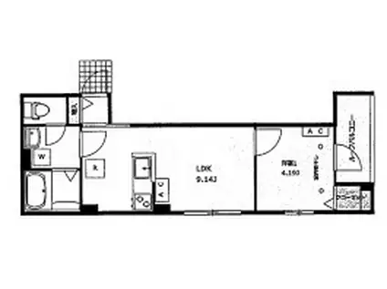 大山金井町アパート(1LDK/2階)の間取り写真