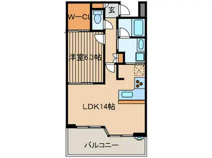 プロスペリテ(1LDK/3階)の間取り写真