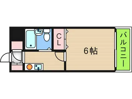 グロー花園町(1K/2階)の間取り写真