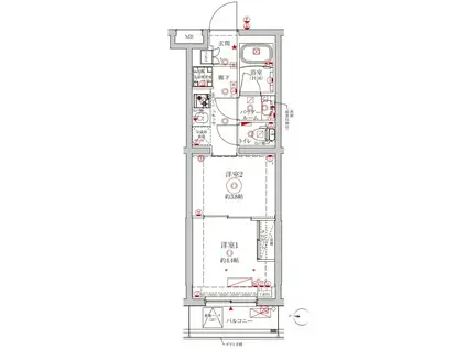 クレイシアIDZ大泉学園(2K/3階)の間取り写真