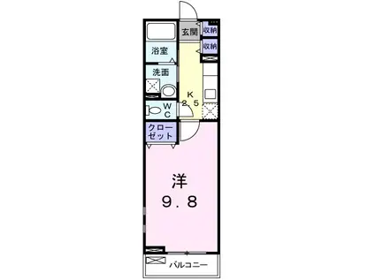 セブンローズC(1K/2階)の間取り写真