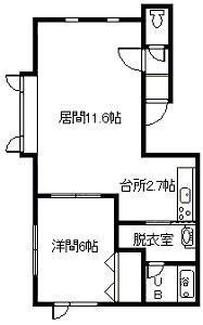 VENUS COURTIII(1LDK/2階)の間取り写真