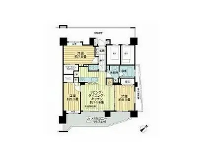 レーベンハイム湘南辻堂(3LDK/12階)の間取り写真