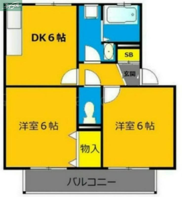 アルテール(2DK/2階)の間取り写真