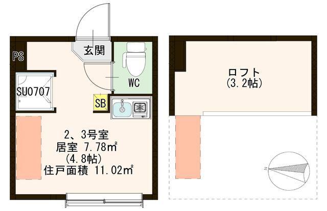 TERRACE SAINT HONORE(ワンルーム/1階)の間取り写真
