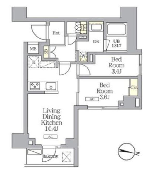 NOGATA RESIDENCE(2LDK/3階)の間取り写真