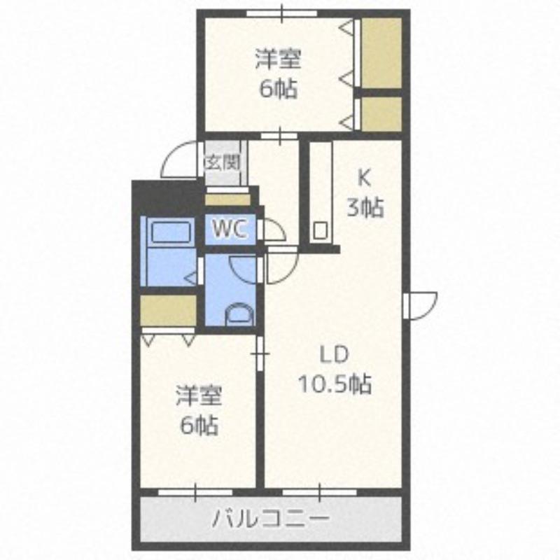 パレスニーノ35(2LDK/3階)の間取り写真