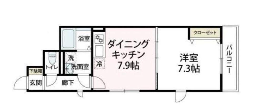 プリマベーラ中瀬(1DK/2階)の間取り写真
