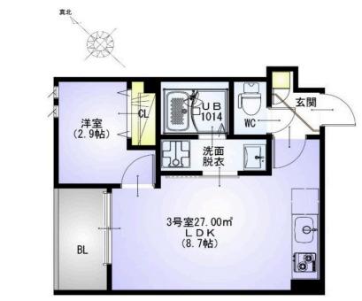レガリスト ネクステラ(1LDK/3階)の間取り写真