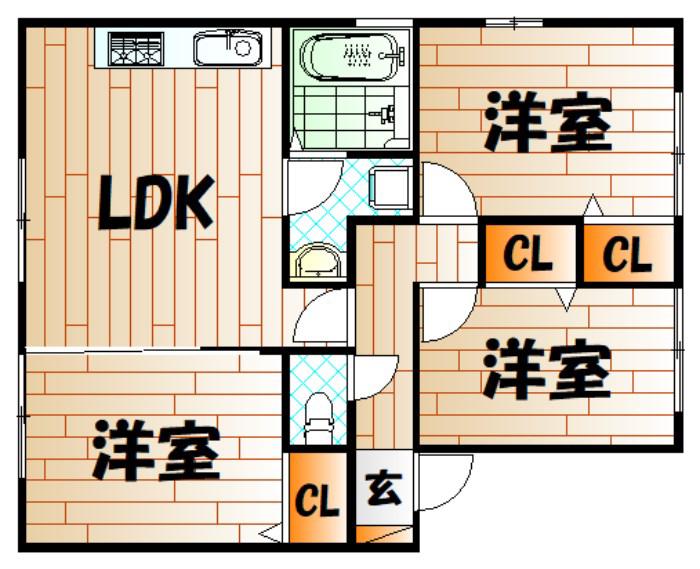 メゾン新町(3LDK/1階)の間取り写真