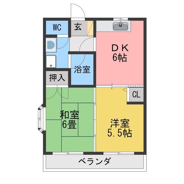 ロジュマン名瀬(2DK/3階)の間取り写真