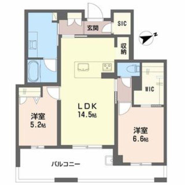 アルテーヌ浜寺元町(2LDK/3階)の間取り写真