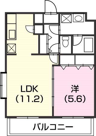 チャコールヴィラ(1LDK/1階)の間取り写真