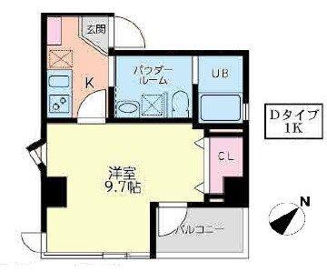 ラ・ヴィオレ東中野(1K/3階)の間取り写真