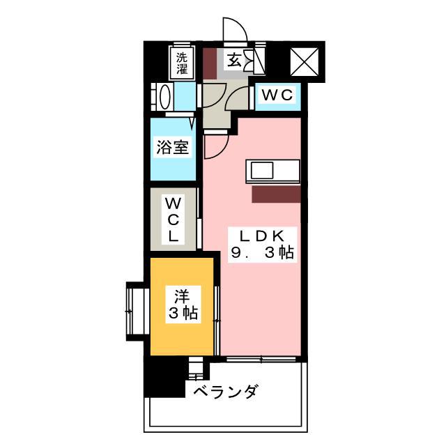 コモテリア渡辺通(1LDK/5階)の間取り写真