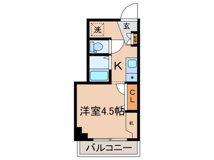 アイルイン武蔵新城(1K/2階)の間取り写真
