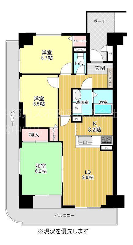 グランヴィ和合(3LDK/5階)の間取り写真