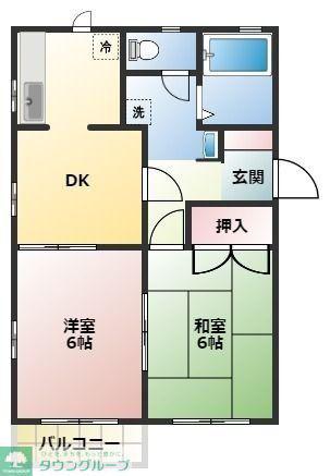 ハイネスヒルズ(2DK/1階)の間取り写真
