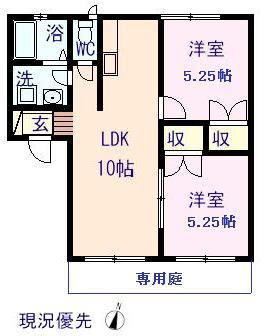 パレアS21(2LDK/2階)の間取り写真