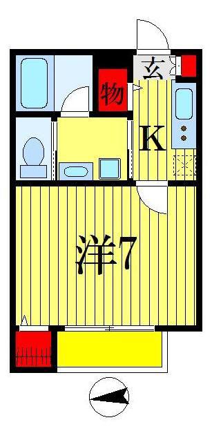 ルミエール エタンセル ドゥー(1K/2階)の間取り写真