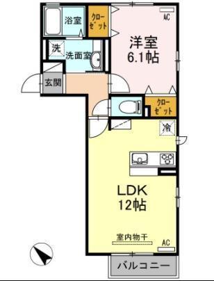 ルーチェコート(1LDK/2階)の間取り写真