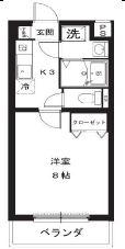 たちばな壱番館(1K/4階)の間取り写真