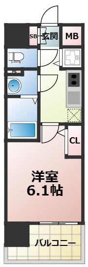 CREST TAPP 大阪イースト(1K/5階)の間取り写真