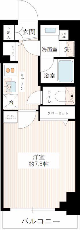 HYS AVANCER 王子神谷(1K/4階)の間取り写真