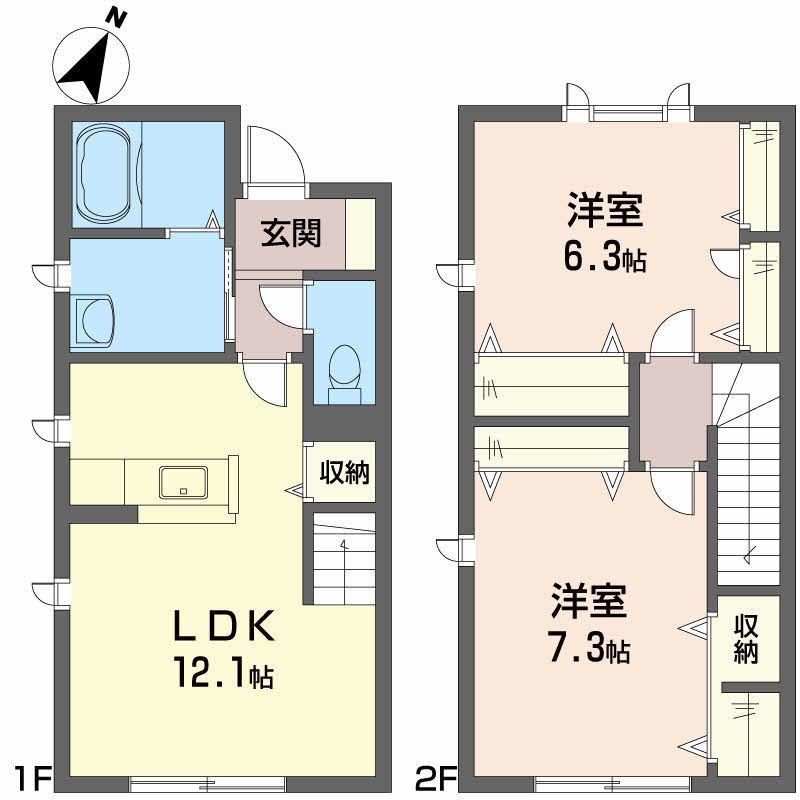 シャーメゾンクラヴィエ北島(2LDK/1階)の間取り写真